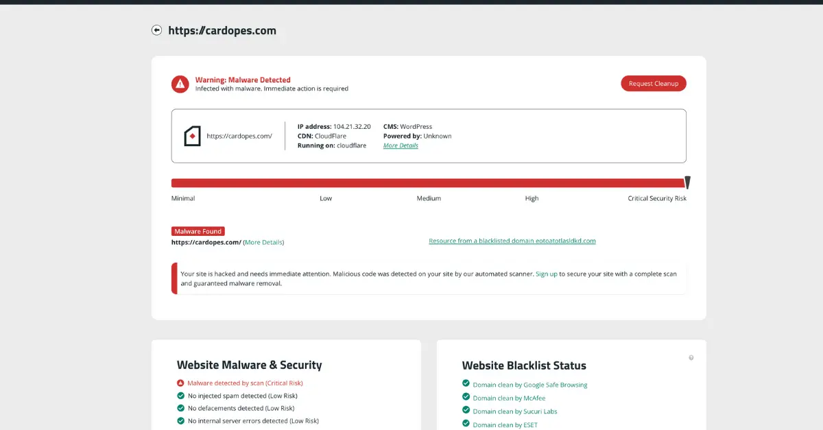 Malware Removal & Security Hardening screenshot